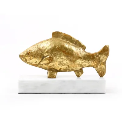 Carp Fish Statue Gold Leaf