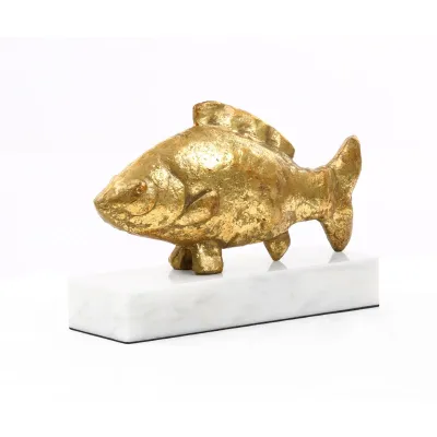 Carp Fish Statue Gold Leaf