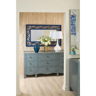 Callista Marine Blue Rectangular Mirror Large