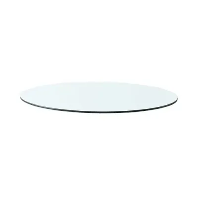 Dakota Large Round Coffee Table Glass Top Clear