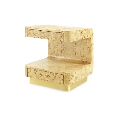 Emil 2-Drawer Side Table Burl