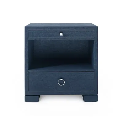 Frances 2-Drawer Side Table Deep Navy