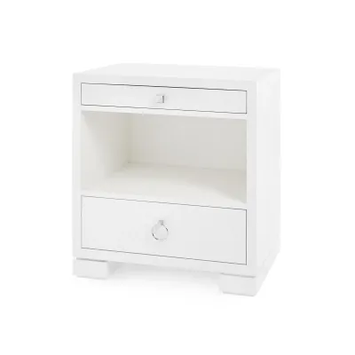 Frances 2-Drawer Side Table Chiffon White