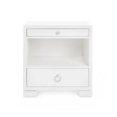 Frances 2-Drawer Side Table Chiffon White