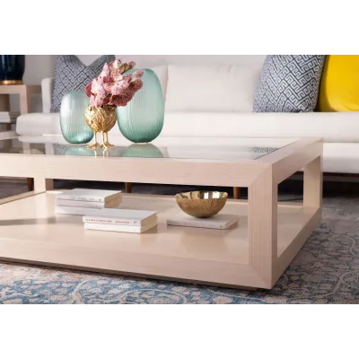 Gavin Large Rectangular Coffee Table Blanched Oak
