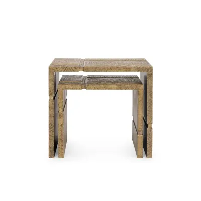 Hollis Nesting Tables Set Of 2, Antique Brass