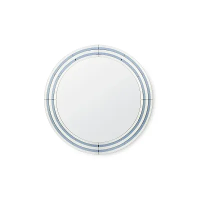 Jude Clear and Gray Round Mirror