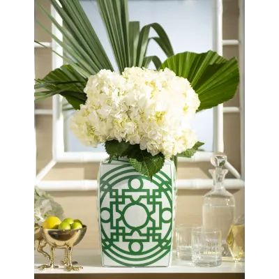 Jasper Square Jar Green and White