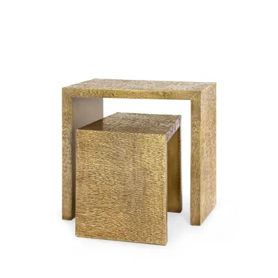 Linus Nesting Tables, Antique Brass