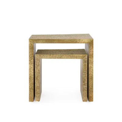 Linus Nesting Tables, Antique Brass