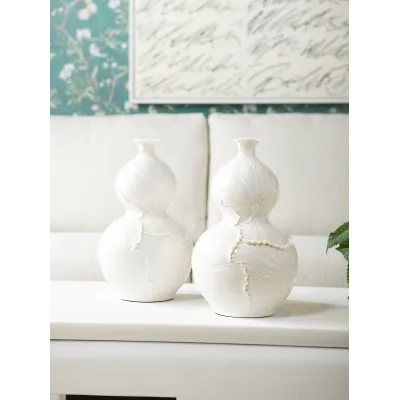 Lotus Double Gourd Vase Blanc de Chine