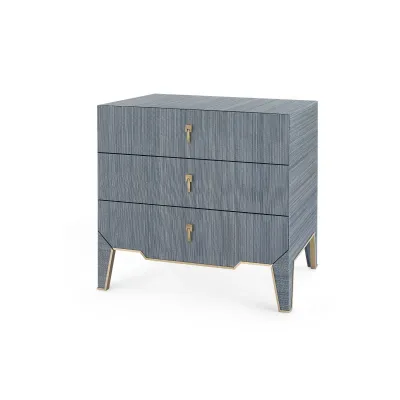 Madeline 3-Drawer Side Table Colonial Blue Shimmer