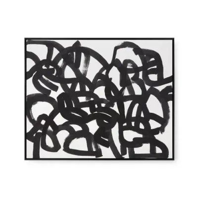 Maze Framed Silk Panel Black