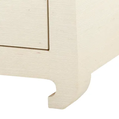 Ming 2-Drawer Side Table Canvas Cream