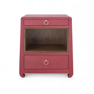 Ming 2-Drawer Side Table Red