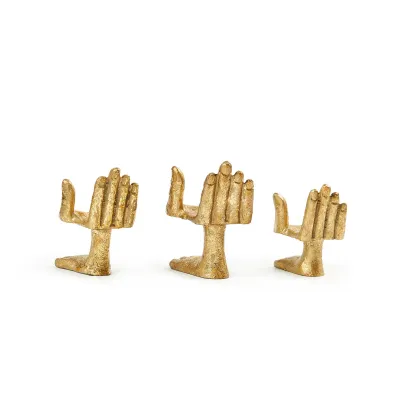 Mano Set of 3 Statues Gold Leaf