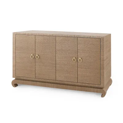 Meredith 4-Door Cabinet Flax Brown