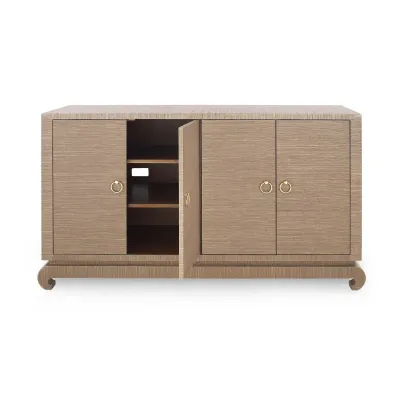 Meredith 4-Door Cabinet Flax Brown