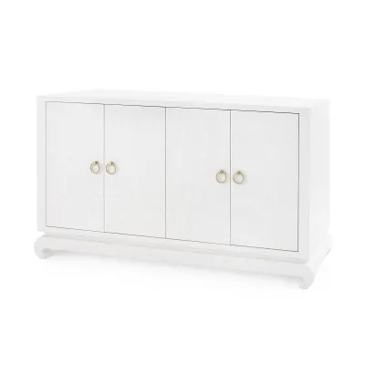 Meredith 4-Door Cabinet Chiffon White