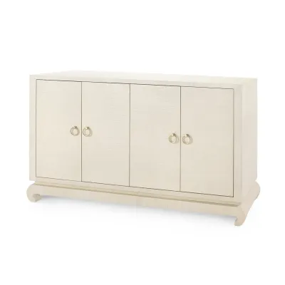 Meredith 4-Door Cabinet Canvas Cream