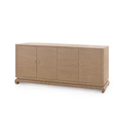 Meredith Extra Large 4-Door Cabinet Flax Brown