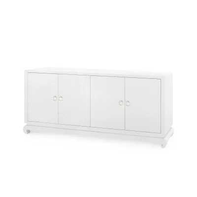 Meredith Extra Large 4-Door Cabinet Chiffon White
