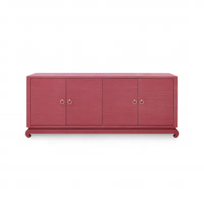 Meredith Extra Large 4-Door Cabinet Red