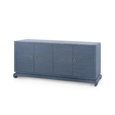 Meredith Extra Large 4-Door Cabinet Navy Blue