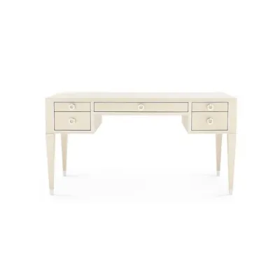 Morris Desk Taupe Gray and Nickel
