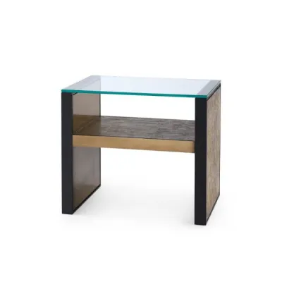 Odeon Bench/Side Table Glass Top Clear