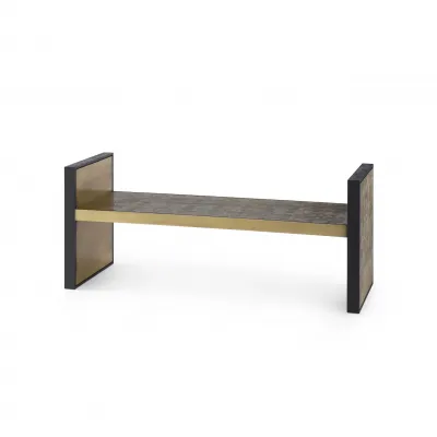 Odeon Large Bench/Coffee Table Antique Brass and Dark Bronze