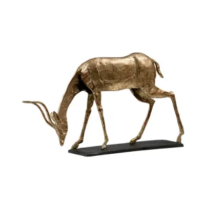 Oryx Curved Horn Statue Gold Leaf