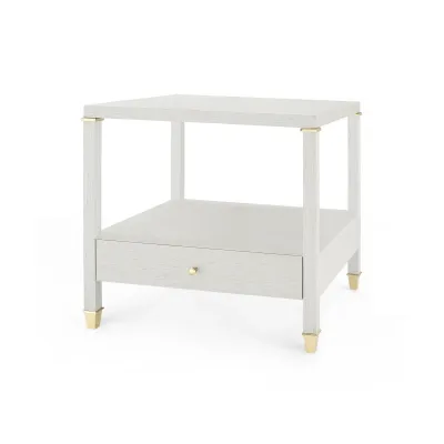 Pascal 1-Drawer Side Table Silver Shimmer