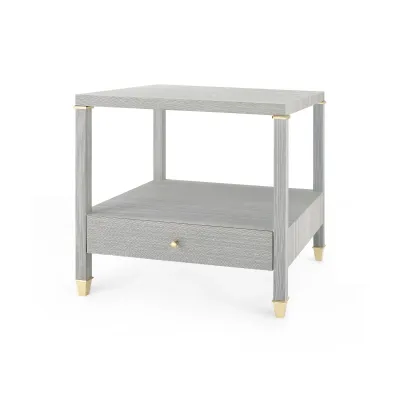 Pascal 1-Drawer Side Table Slate Blue Shimmer
