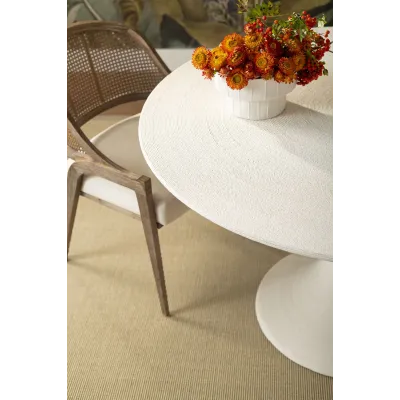 Rope Center/Dining Table Whitewashed Cotton White