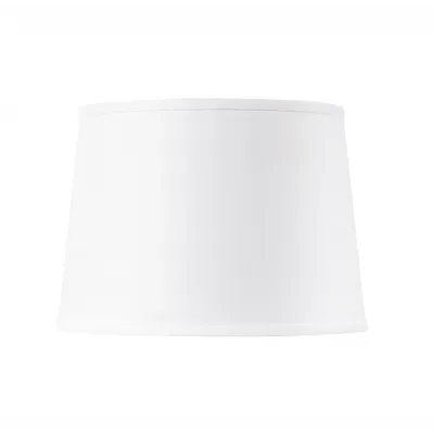 Shade 14-inch White Linen, with Nickel White