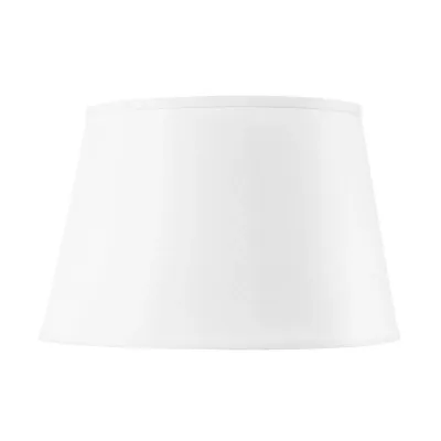 Shade 16-inch White Linen, with Nickel White