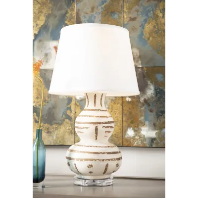 Shino Lamp (Lamp Only) Ivory and Brown