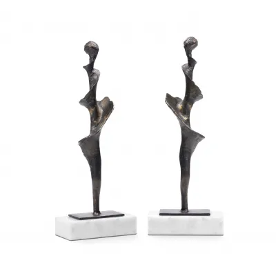 Spiral Large Statue Set of 2 Bronze