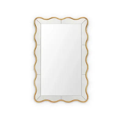 Thaisa Gold Leaf Rectangular Mirror Large