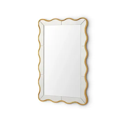 Thaisa Gold Leaf Rectangular Mirror Large