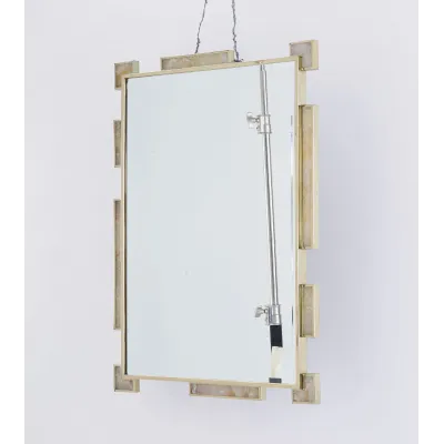 Thalia Large Mirror Polished Brass and Rock Crystal