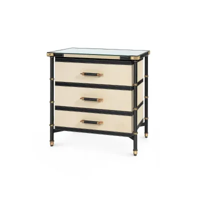 Toulon 3-Drawer Side Table, Black