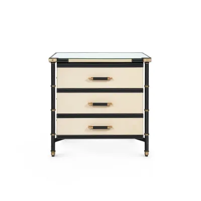 Toulon 3-Drawer Side Table, Black