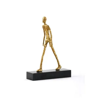 Walking Man Statue Gold Leaf