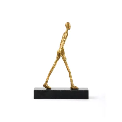 Walking Man Statue Gold Leaf