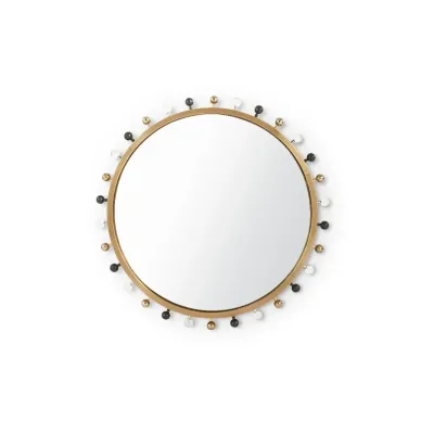 Zoe Antique Brass Round Mirror