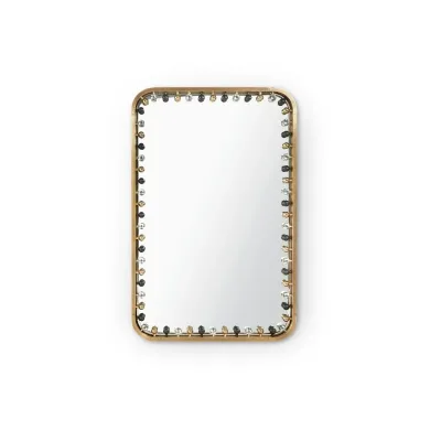 Zoe Antique Brass Rectangular Mirror Large
