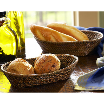 Oval Bread Basket with Tubes Large 10.75 in L x 7.5 in W 2.75 in H