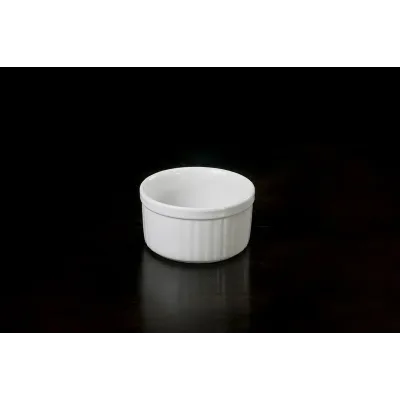 Calaisio Round Souffle Dish Stoneware White, 8 Oz